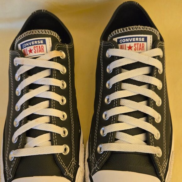 Grey Leather Converse All Stars Low Top Sneakers Men's Size 9 Women's Size 11 - Picture 2 of 12